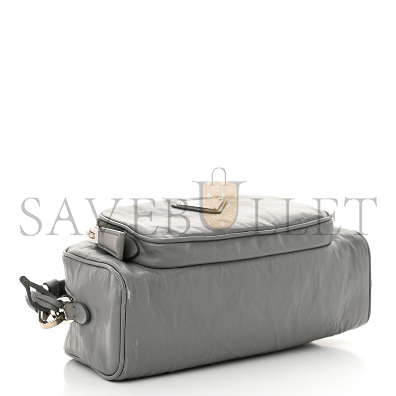 Pra*a nappa antique shoulder bag multi pocket grey 1bh198 (22*10.5*7cm)